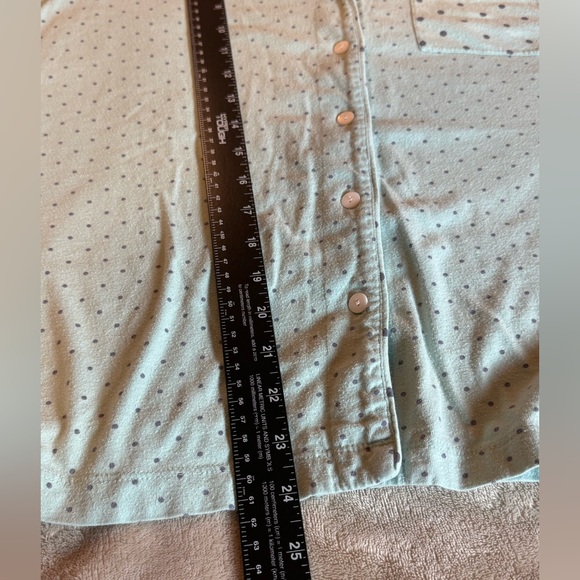 Lot of 3 J.Jill Teal Polka Dot Flannel Cotton Modal Pajama & Sleep Shirt L - Picture 7 of 15